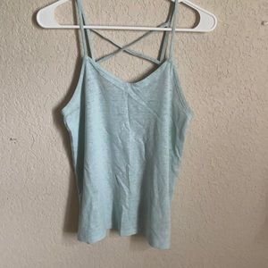 Light blue/teal tank with cross-cross back